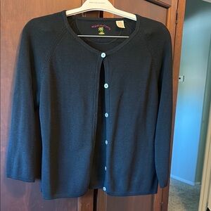 Classic Black Button-Up Cardigan